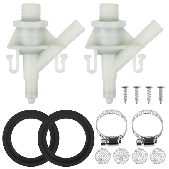 2 Pack 385311641 Water Valve Kit, RV Camper Toilet Water Valve Replacement Kit With Flush Ball Seal, Fit for Sealand Dometic 300, 310, 311, 320, 321 RV Toilets& Pedal Flush Valve Toilet&Marine Toilet