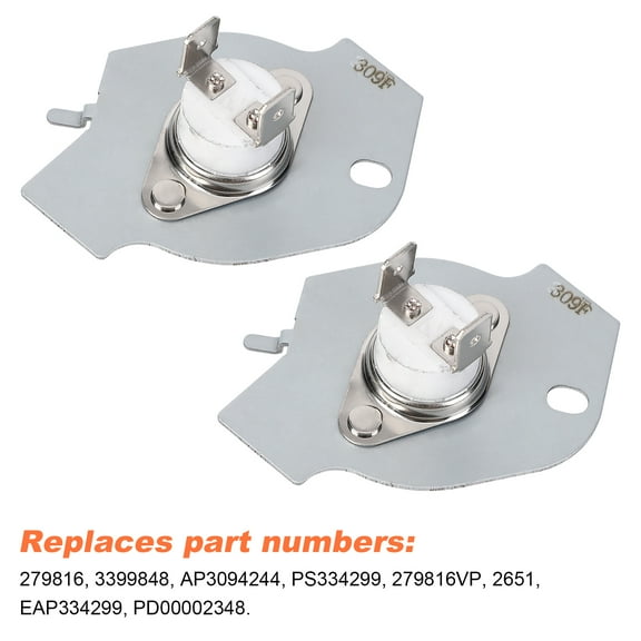 2 Pack 3977393 Dryer Thermal Fuse Replaces Replace
