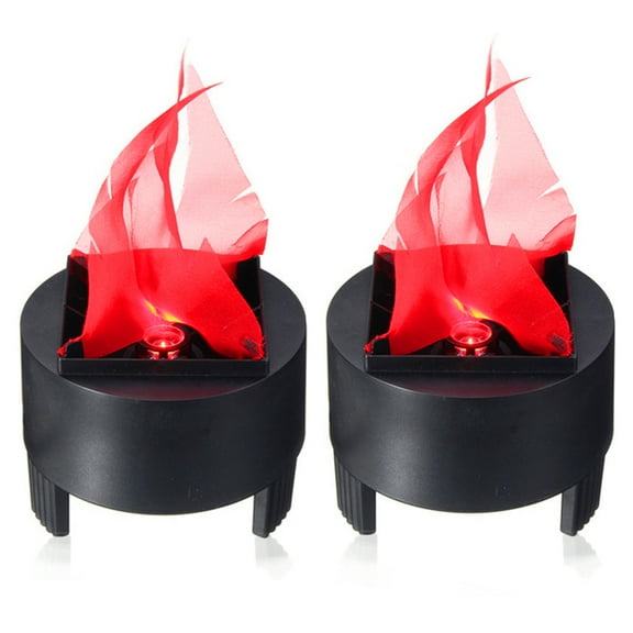2-Pack 3D Artificial Fake Fire Flames Light, 110V LED Effect Light Electric Fake Campfire Lamp