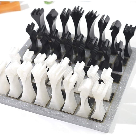 2Pack 3D Chess Checker Piece Silicone Molds, International Chess Resin Casting Molds Kit for Epoxy Resin DIY Art Crafts, Make Complete Chess Set
