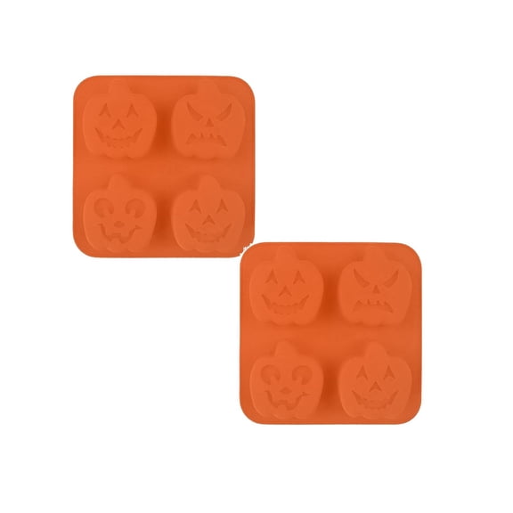 2 Pack 3D Pumpkin Silicone Baking Molds, Non‑Stick Fall Halloween Thanksgiving Mold for Cupcake, Hot Chocolate Bomb, Candy, Soap, Wax Melts and Candle DIY Crafts
