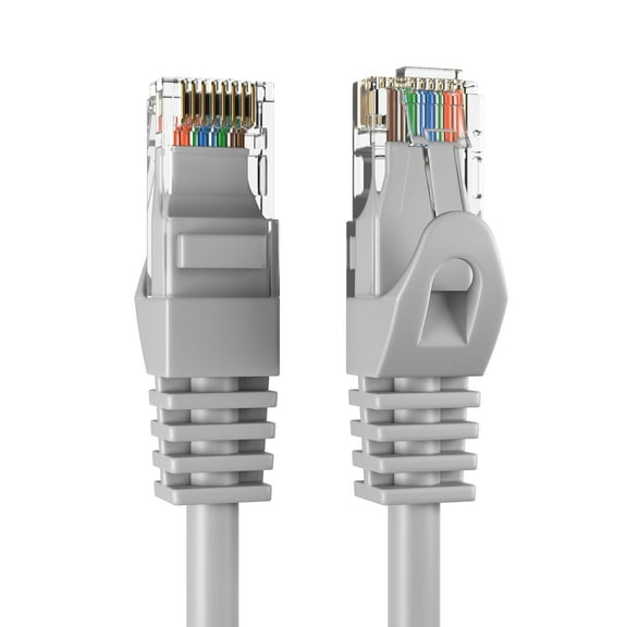 Cat5e Ethernet Patch Cable 3FT, 350Mhz Cat5 Network Internet Wire, For Modem, Router, PC, Laptop, TVs, Printer Cord, Consoles for Home and Office, Gray, 2-Pack, Cables Direct Online