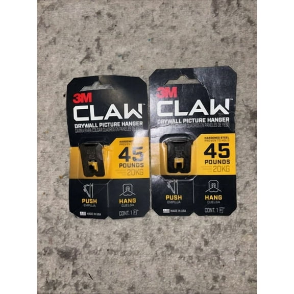 2 Pack 3M Claw Drywall Picture Hanger 45 Pounds 3Ph45-1Es