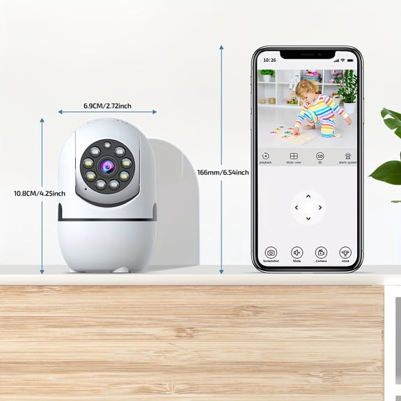 2 Pack 3MP Indoor PTZ Security Camera, Smart Motion Tracking, Two-Way Audio, IR Night Vision, WiFi App Control Baby Monitor, Home Pet & Nanny Surveillance Camera