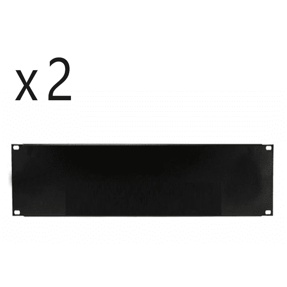 2-Pack 3U Blank Rack Panel, Black 19-Inch Server Rack Mount Filler Spacer