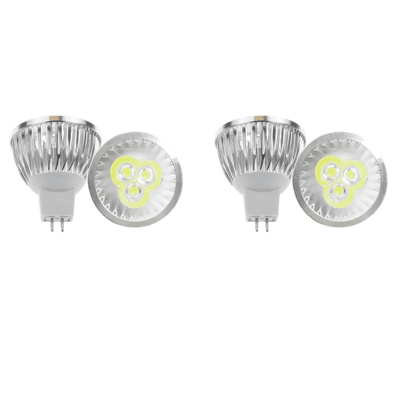 2 Pack 3W MR16 LED Light Bulb G5.3 LED Spotlight Bulbs 20W Halogen Equivalent Daylight White 6000K MR16 GU5.3 Base for Recessed Landscape Track Lighting,AC12V