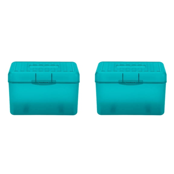 2 Pack 3X5 Index Card Boxes, Plastic Card Holders, Business Cards Organizers, Recipe Box, Notecard Organizer, Flash Cards Holder Box for Study Office Kitchen(Z_Green*2)