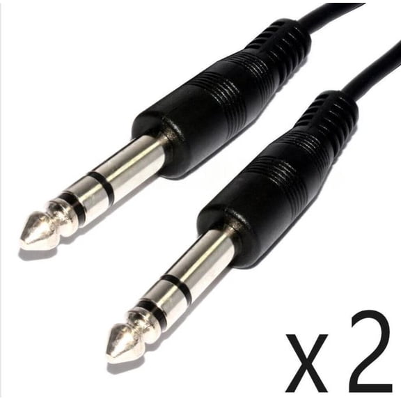 2-Pack 3ft TRS 1/4" Balanced Stereo Audio Patch Cables