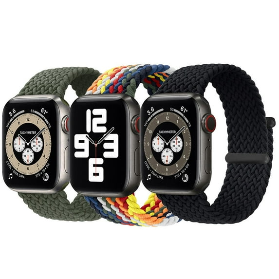 2 Pack/3pack Braided Solo Loop Sport Bands Compatible for Apple Watch Band 38mm 40mm 41mm soft Stretchy wristband Women Men Elastic strap Compatible for iWatch Series 7/6/SE/5/4/3/2/1