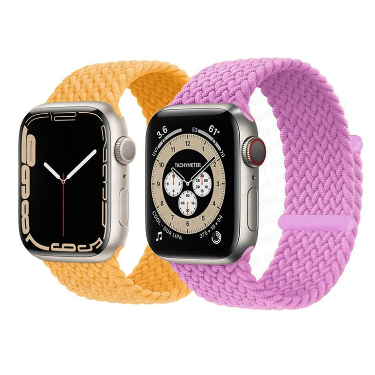 2 Pack 3pack Braided Solo Loop Sport Bands Compatible for Apple Watch Band 38mm 40mm 41mm soft Stretchy wristband Women Men Elastic strap Compatible