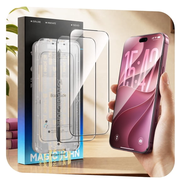 MAGIC JOHN 2 Pack 3rd Gen Screen Protector for iPhone 18 Pro Max, Anti-Reflective, HD Clear 9H Tempered Glass, Auto Dust-Elimination, Bubble-Free