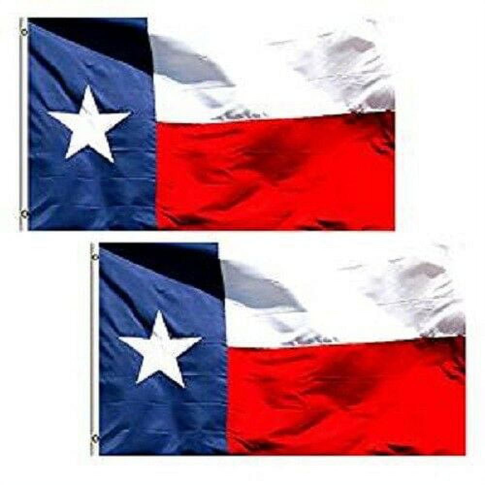2 Pack 3x5 ft. 100% Polyester Sharp and Vivid Color Outdoor USA Texas Flag