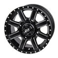thumbnail image 1 of (2 Pack) 4/110 Tusk Cascade Wheel 12x7 5.0 + 2.0 Machined/Black for Honda Rancher 420 4X4 2007-2021,2023-2024, 1 of 8