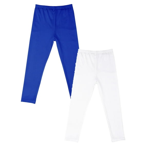 2 Pack 4-12T Toddler Girls Leggings Little/Big Kids Solid Ankle Length Stretchy Footless Pants
