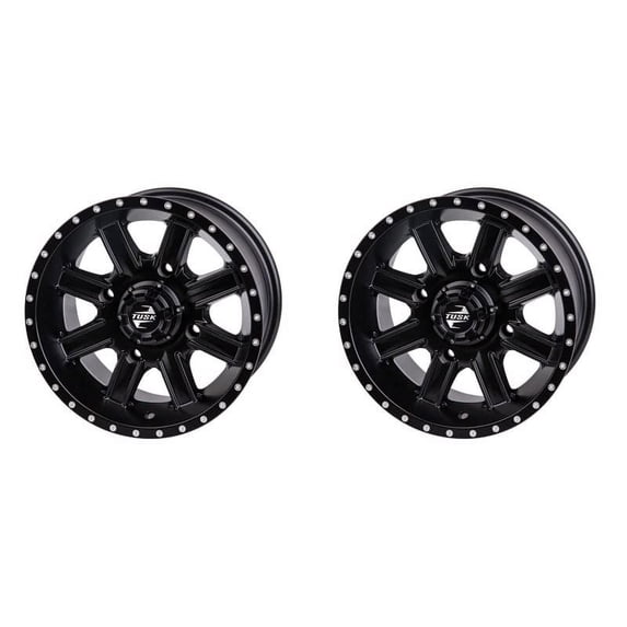 (2 Pack) 4/137 Tusk Cascade Wheel 12x7 5.0 + 2.0 Matte Black for Can-Am Defender Hd10 Xt 2016-2022