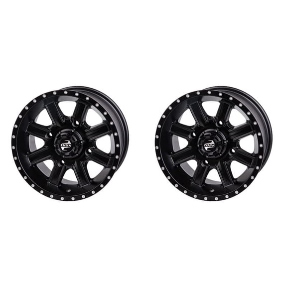 (2 Pack) 4/137 Tusk Cascade Wheel 14x7 4.0 + 3.0 Matte Black for Can-Am Commander E Lsv 2014-2015