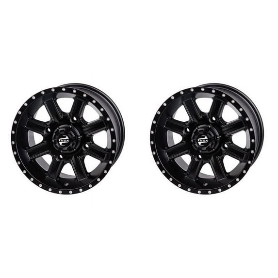 (2 Pack) 4/137 Tusk Cascade Wheel 14x7 4.0 + 3.0 Matte Black for Can-Am Maverick Max 1000 x Rs Dps 2014-2015