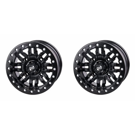 (2 Pack) 4/137 Tusk Nebo Beadlock Wheel 14x7 4.0 + 3.0 Matte Black for Can-Am Commander 1000 x 2011-2013