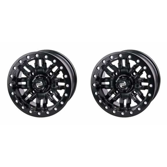 (2 Pack) 4/137 Tusk Nebo Beadlock Wheel 14x7 5.0 + 2.0 Matte Black for Can-Am Commander 1000 x 2011-2013