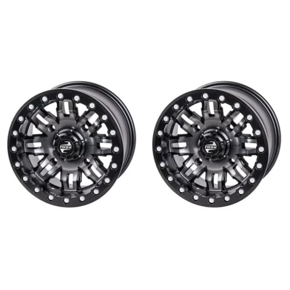 (2 Pack) 4/137 Tusk 1852790036-7806Ae-2X Teton Beadlock Wheel 15X10 5.0 + 5.0 Gun Metal/Black for Can-Am Defender Hd8 Max 2020-2021