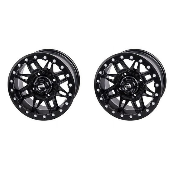 (2 Pack) 4/137 Tusk 185-280-0013Bc6D-E4Ee48-2X Wasatch Beadlock Wheel 15x7 5.0 + 2.0 Matte Black for Can-Am Commander 1000 Xt 2011-2022