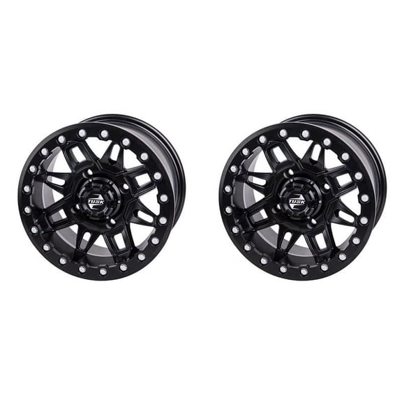 (2 Pack) 4/137 Tusk Wasatch Beadlock Wheel 15x7 5.0 + 2.0 Matte Black for Can-Am Defender Hd10 Pro Lone Star 2021-2022