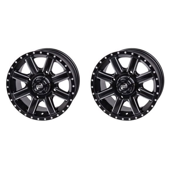(2 Pack) 4/156 Tusk Cascade Wheel 14x7 4.0 + 3.0 Machined/Black For Polaris RZR S4 900 2018
