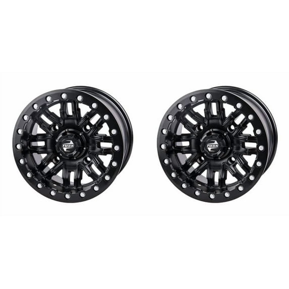 (2 Pack) 4/156 Tusk Nebo Beadlock Wheel 14x7 4.0 + 3.0 Matte Black for Polaris General 4 1000 Ride Command Edition 2019,2022