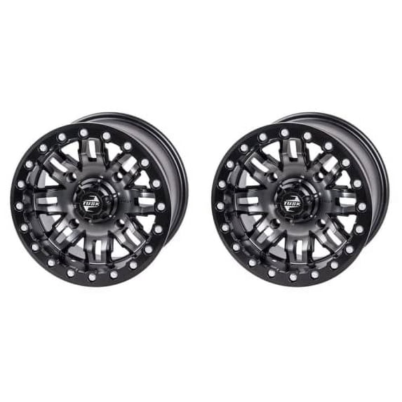 (2 Pack) 4/156 Tusk 185-279-0035F583-59B778-2X Teton Beadlock Wheel 15x7 5.0 + 2.0 Gun Metal/Black for Polaris Rzr Pro Xp 4 Sport 2020-2025