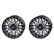 2 Pack 4/156 Tusk Teton Beadlock Wheel 15x7 5.0 + 2.0 Machined/Black For Polaris RZR XP Turbo S Velocity 2019-2021