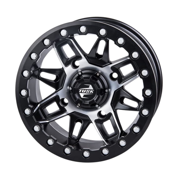 (2 Pack) 4/156 Tusk 1852800010-Fcd200-2x Wasatch Beadlock Wheel 14x7 4.0 + 3.0 Machined/Black for Kawasaki Mule Pro-Fx Eps Le 2022