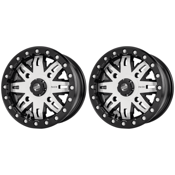 (2 Pack) 4/156_Xp1000 Tusk Teton Beadlock Wheel 14x7 6.0 + 1.0 Machined/Black for Polaris Rzr Pro Xp Ultimate 2020-2025