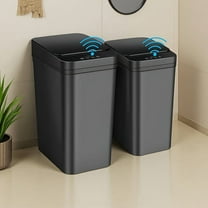 2 Pack - 4.5 Gallon & 2.8 Gallon Bathroom Small Trash Can With Lid, Touchless Automatic Garbage Can Slim Motion Sensor Smart Trash Bin For Bedroom, Office, Living Room
