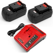 2-Pack 4.5Ah 18 Volt Replacement Battery for Porter Cable PC18B 18V Cordless Tool NiCd NiMh & Lithium Batteries + Battery Charger