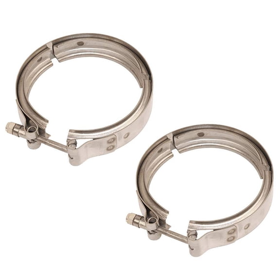 2 Pack 4.25" Quick Release V-Band Clamp Stainless Steel, Clamp Fittings for Exhaust Pipe Volvo VNL, Mack CV, CVN Models Replace 21060426