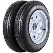 Towallmark 2 Pack 4.80-12 4.80x12 480-12 4.80-12 Trailer Tires with 12 Rims, 4 Lug on 4, Load Range C 6PR