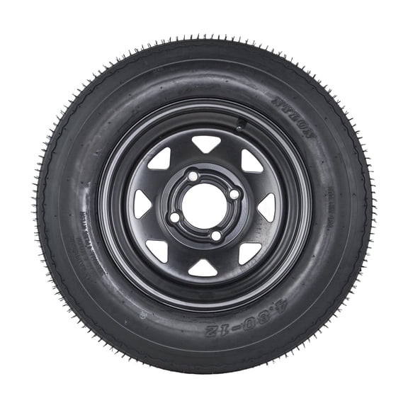 2 Pack 4.80-12 Tire 4.80x12 Trailer Tires with 12 in Rims, 4 lug, Load Range C 6PR, Muti Function Lawn Mower & Tractor Turf & Boat Tire(4 lug, 480-12)