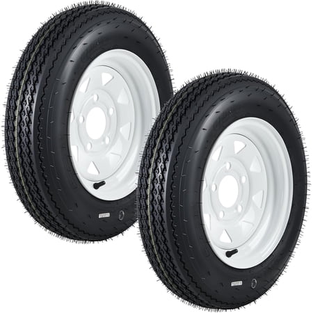 2 Pack 4.80-12 Trailer Tire and Wheel Assembly Load C 990 lbs 12 In 5 Lug 4.5 In PCD