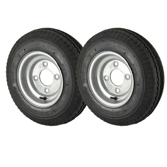 2 Pack - 4.80X8 Loadstar Trailer Tire LRC on 4 Bolt Galvanized Wheel