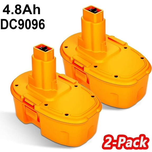 2 Pack 4.8Ah 18V DC9096 Battery Replacement for D-W 18V XRP Ni-Cad Battery DC9099 DW9095 DW9096 DW9098 DW9099