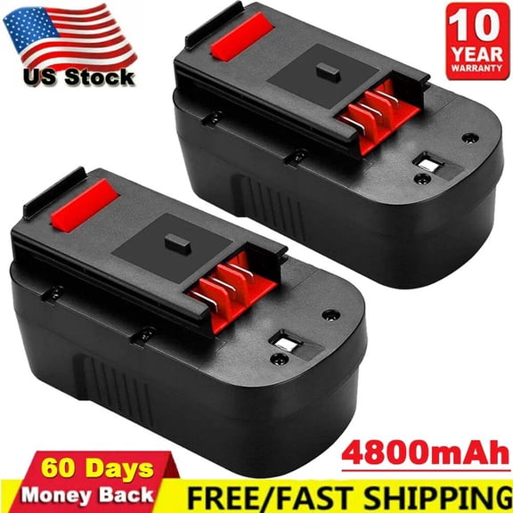 2 Pack 4.8Ah 18Volt HPB18 Replacement Battery Compatible with Black and Decker HPB18 HPB18-OPE 244760-00 A1718 FS18FL FSB18 Firestorm Black & Decker 18 Volt Battery