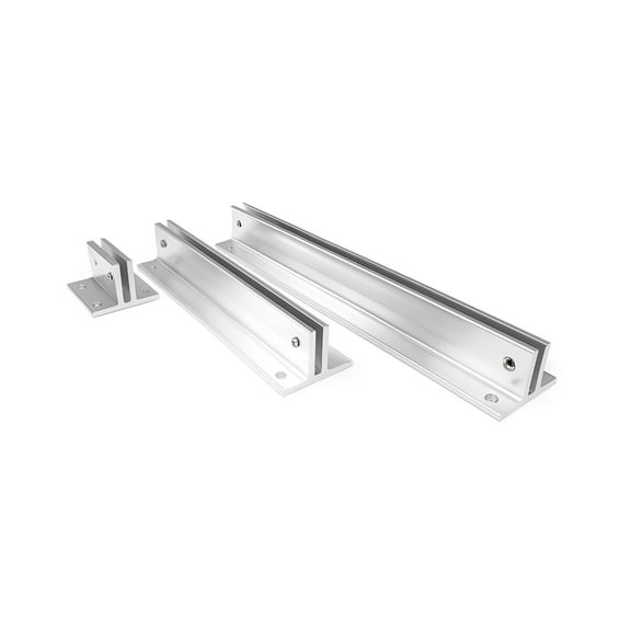 2-Pack 4" Aluminum Corridor Sign Mount Brackets, 1/8" Slot, Polished Finish