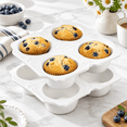 Pan No Pattern 2 Pack 4-Cup Ceramic Nonstick Muffin Pans with Embossed Pattern, 7.5