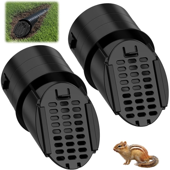 2 Pack 4" Gutter Downspout Extensions, Rain Diverter, Drainage Grate Yard Drain, Drain Emitter for Sump Pump Discharge & Downspout Extensions, Fit 4" SCH 40, 4" SDR 35, 4" Corrugated Pipe-Black