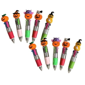 2-Pack 4-In-1 Color Cute Pumpkin Halloween Ballpoint Pen, Multicolor Pen Funny Pen for Halloween Party Trick-Or-Treat Office Partyevent