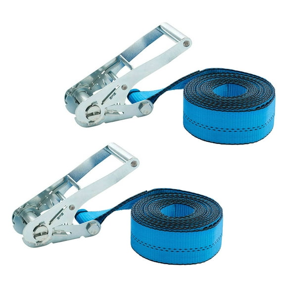 2 Pack 4 Inch x 30 Ft Endless Ratchet Straps - Heavy Duty Zinc-Coated Blue Ratchet Strap 5,400 lbs Working Load Limit - Endless Cargo Straps to Strap Down Pallets, Pipes