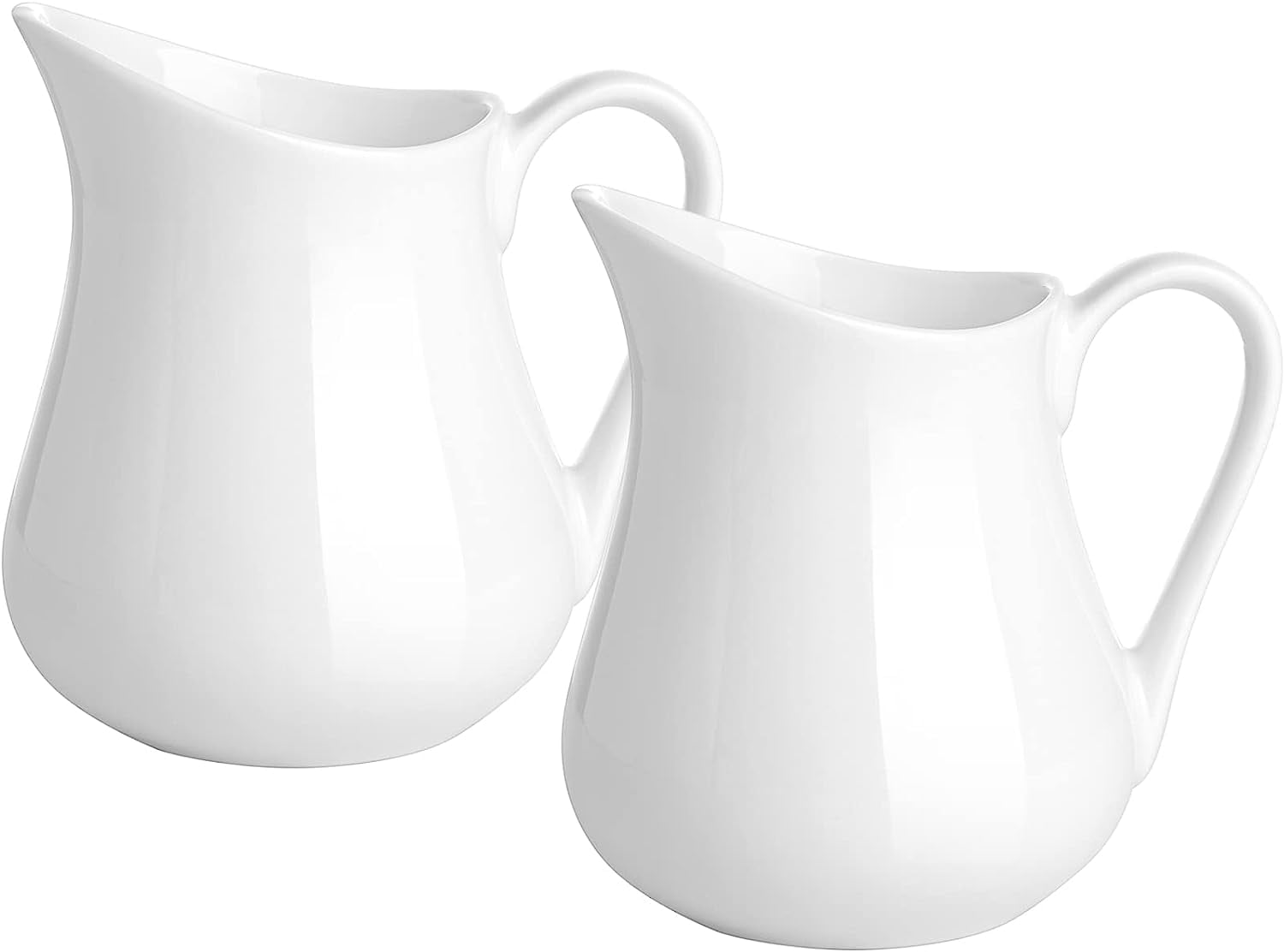 2 Pack 4 Oz Classic White Creamer with Handle - Small Porcelain Creamer ...