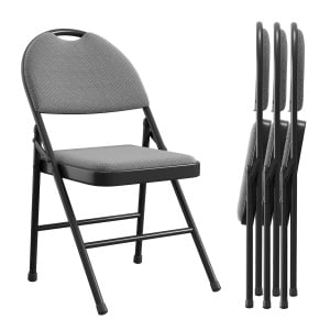 2 Pack/4 Pack/6 Pack Folding Chairs, Folding Chairs with Padded Seats, PU Leather Foldable Dining Chairs for Guests Kitchen Office