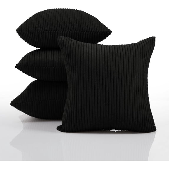2 Pack/ 4 Pack Fall Decor Pillow Covers Fall Decorations Home Halloween Throw Pillow Covers, 18x18 Inch Corduroy Square Cushion Cover Stripes Pillow Cases for Bedroom Sofa Living Room Couch
