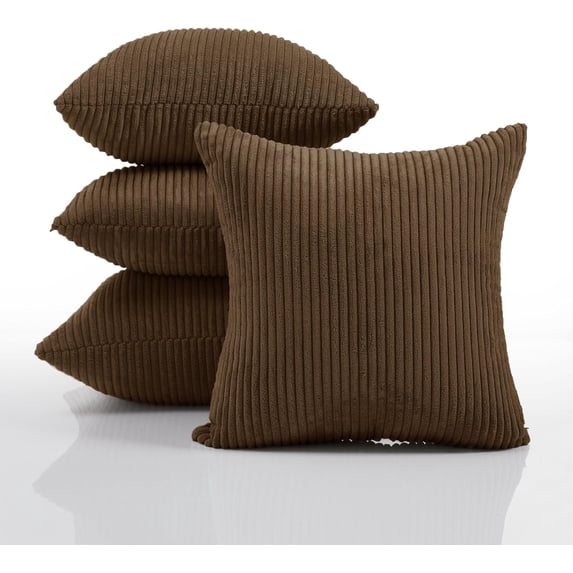 2 Pack/ 4 Pack Fall Decor Pillow Covers Fall Decorations Home Halloween Throw Pillow Covers, 18x18 Inch Corduroy Square Cushion Cover Stripes Pillow Cases for Bedroom Sofa Living Room Couch